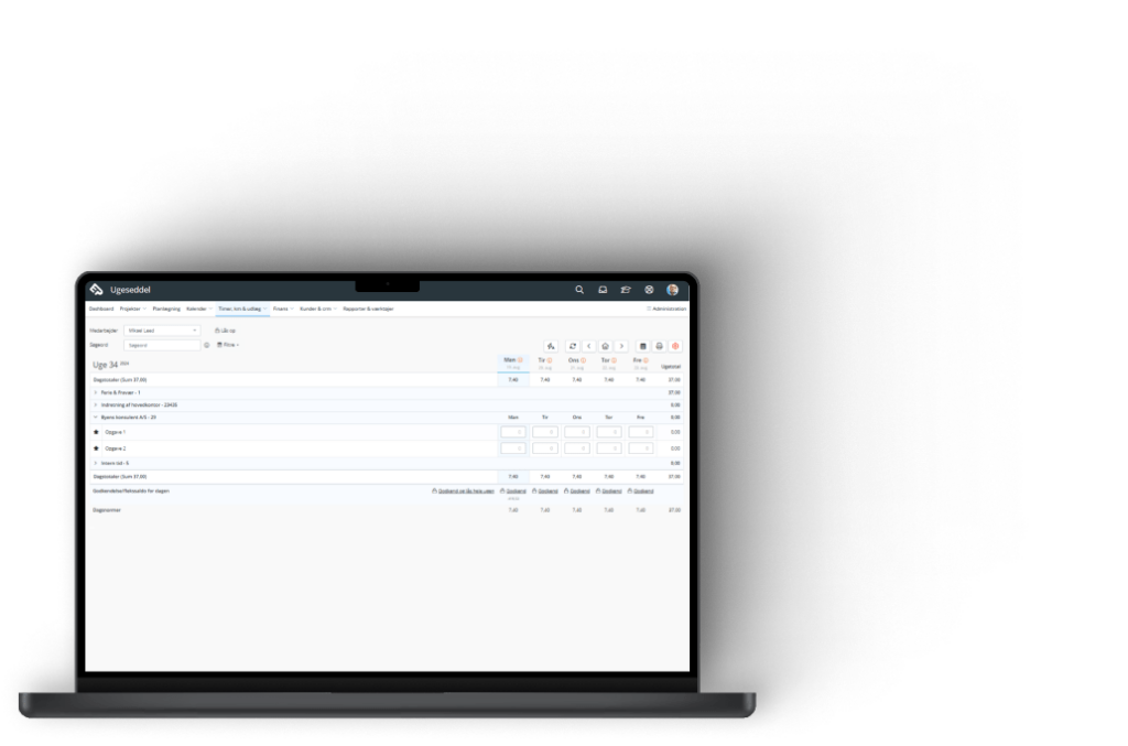 Brugervenlig timeseddel