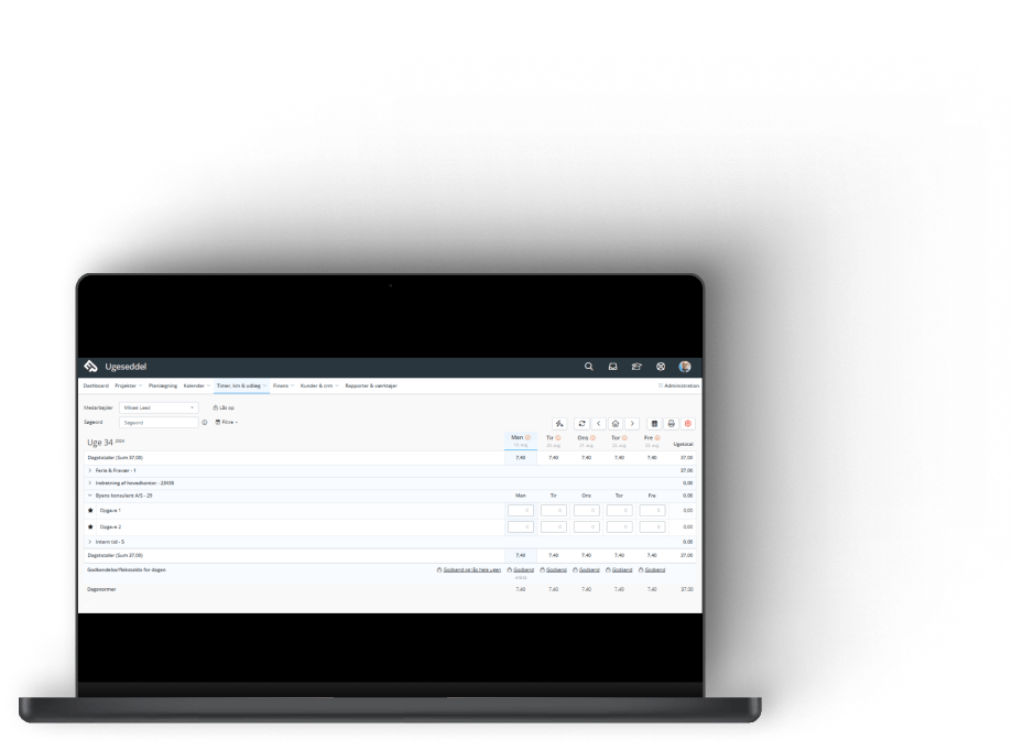 Ugeseddel mock up laptop