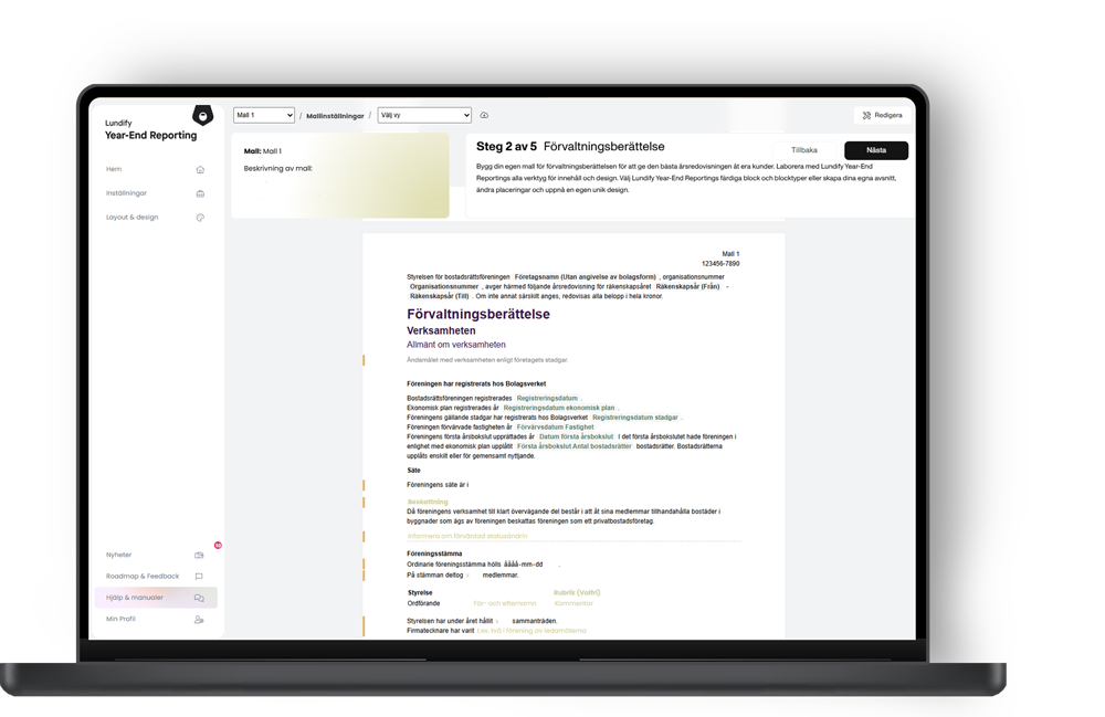 Bildskärm som visar digital årsredovisning online